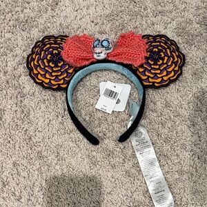 Disney Colorful Floral Headband with Skull Accent